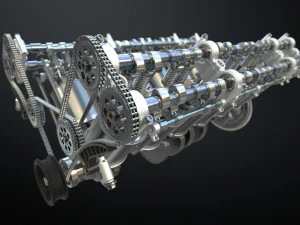 v12 engine working animated 3D Model