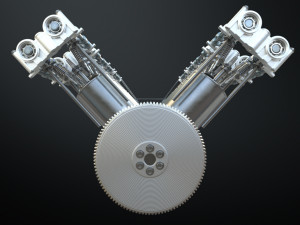 v12 engine working animated 3Dモデル
