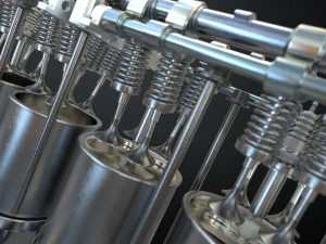 v12 engine working animated 3D Model
