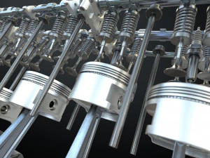 v12 engine working animated 3D Model