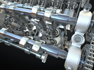 v12 engine working animated 3D Model
