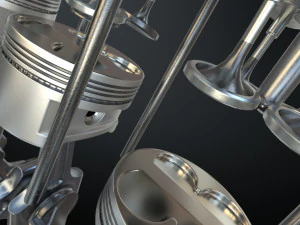 v12 engine working animated 3D Model