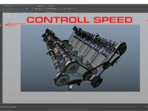 v12 engine working animated 3D Model