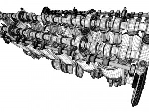 v12 engine working animated 3Dモデル