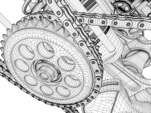 v12 engine working animated 3Dモデル