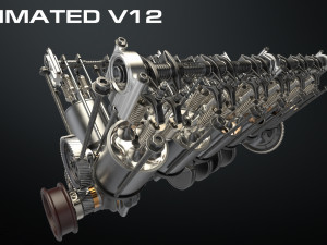 v12 engine working animated 3D 모델