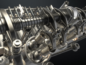 v12 engine working animated 3D Model