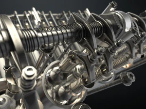 v12 engine working animated 3D Model