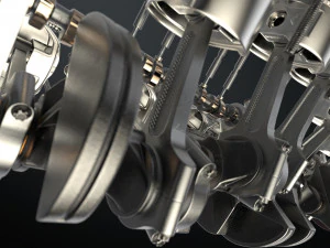 v12 engine working animated 3D Model