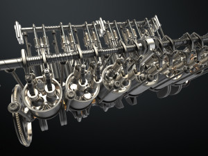 v12 engine working animated 3D Model