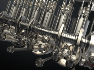 v12 engine working animated 3D Model