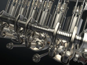 v12 engine working animated 3D Model