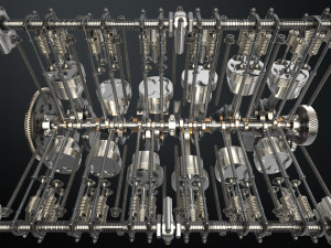v12 engine working animated 3D Model