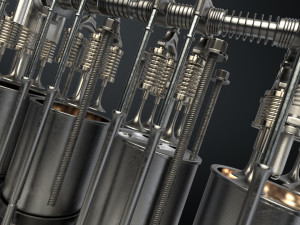 v12 engine working animated 3D Model