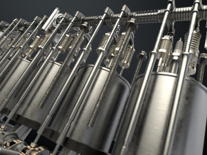 v12 engine working animated 3D Model