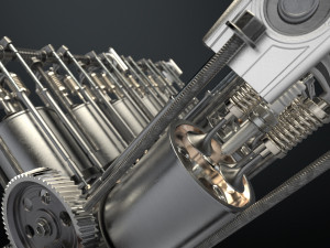 v12 engine working animated 3D Model