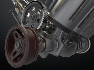 v12 engine working animated 3D Model