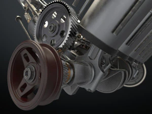 v12 engine working animated 3D Model