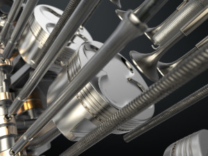 v12 engine working animated 3D Model