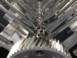 v12 engine working animated 3D Model