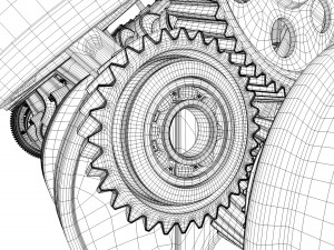 v12 engine working animated 3D Model