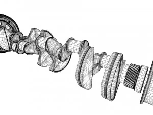 v12 engine working animated 3D Model
