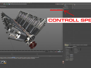 v12 engine working animated 3D Model
