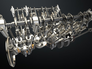 v8 engine working animated 3Dモデル
