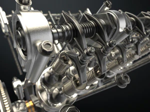 v8 engine working animated 3D Model
