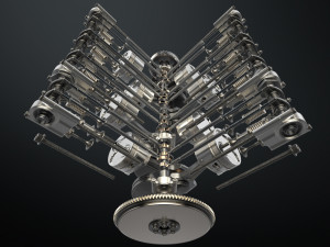 v8 engine working animated 3Dモデル