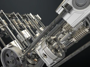 v8 engine working animated 3D Model
