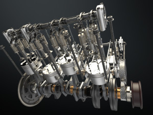 v8 engine working animated 3Dモデル
