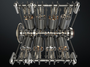 v8 engine working animated 3Dモデル