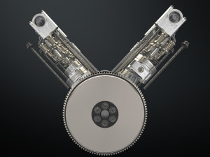 v8 engine working animated 3Dモデル