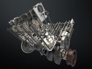 v8 engine working animated 3Dモデル