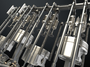v8 engine working animated 3Dモデル