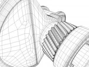 v8 engine working animated 3D Model