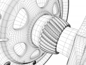 v8 engine working animated 3D Model