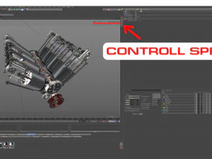 v8 engine working animated 3D Model