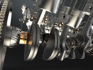 V6 engine working animated 3D मॉडल