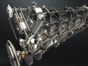 V6 engine working animated 3D मॉडल