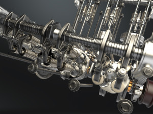 V6 engine working animated 3D मॉडल