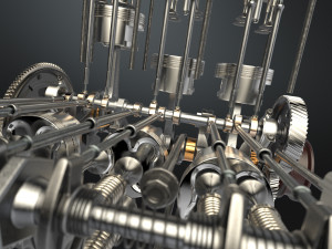 V6 engine working animated 3D मॉडल