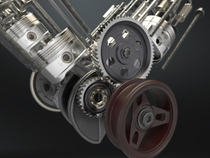 V6 engine working animated 3D मॉडल