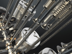 V6 engine working animated 3D मॉडल