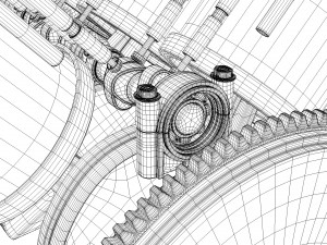 V6 engine working animated 3D मॉडल