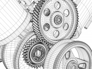 V6 engine working animated 3D मॉडल