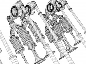 V6 engine working animated 3D मॉडल
