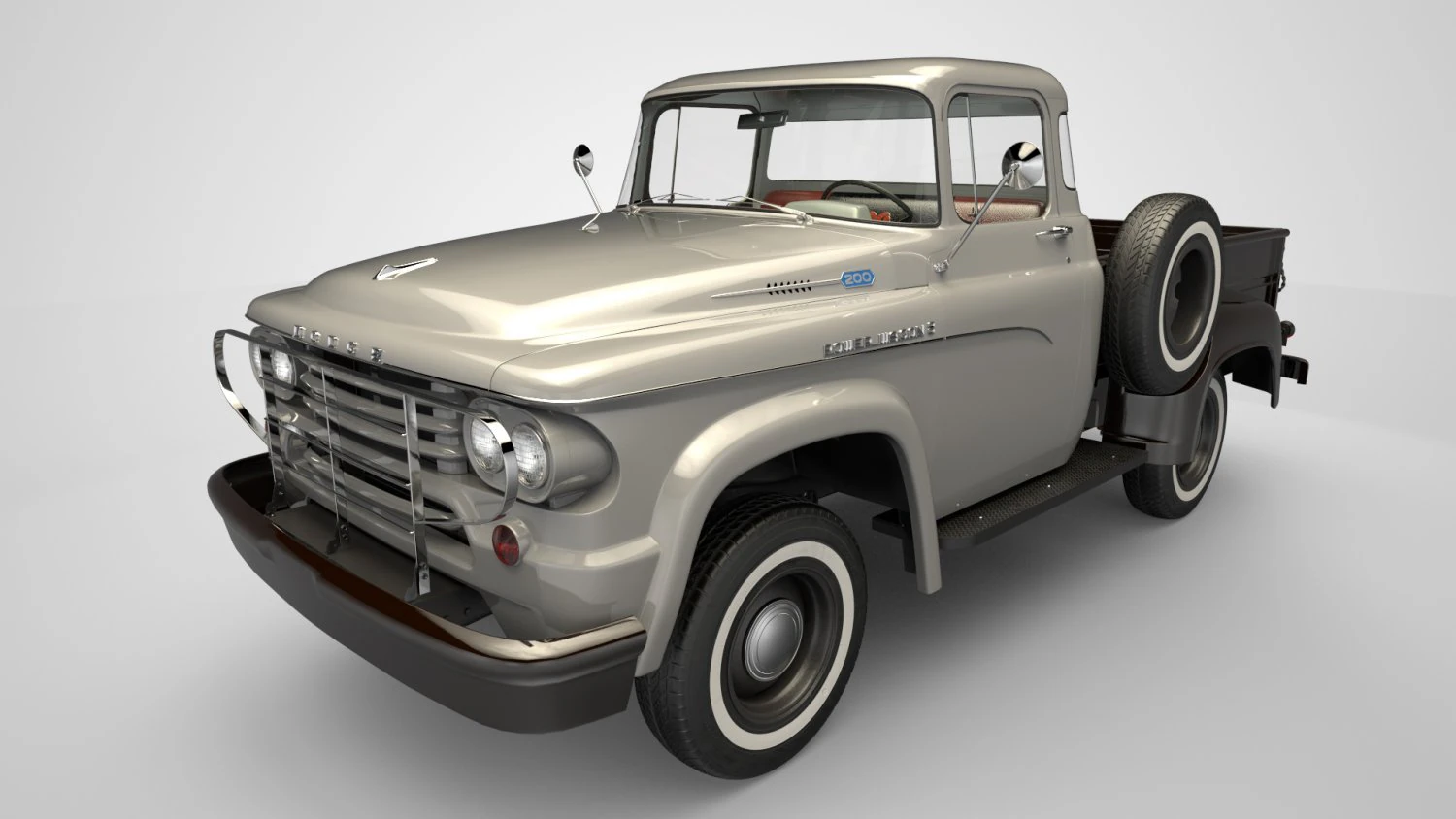 dodge power wagon 4x4 3D Model .c4d .max .obj .3ds .fbx .stl .blend 