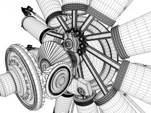 motor de avi&oacute;n Modelo 3D